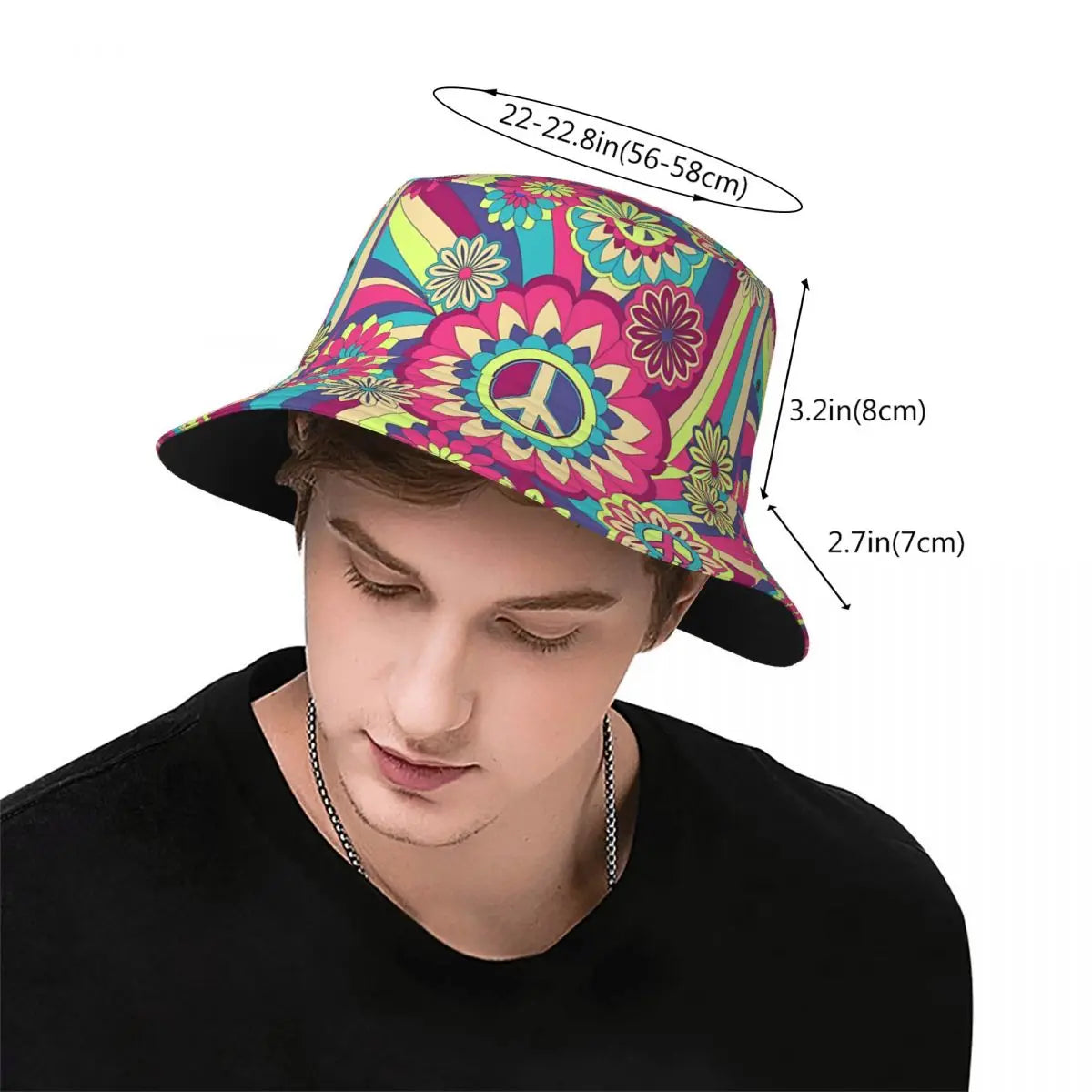 Gettuti Peace Floral Love Bucket Hat
