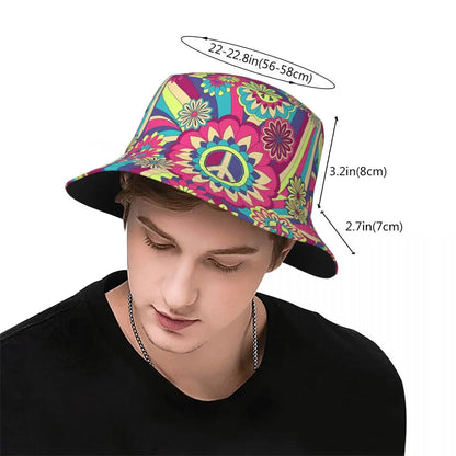 Gettuti Peace Floral Love Bucket Hat