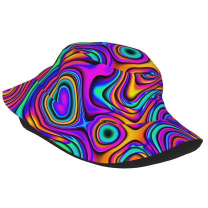 Gettuti Psychedelic Neon Tie-Dye Bucket Hat
