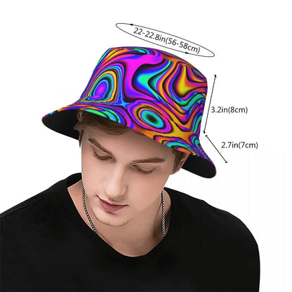 Gettuti Psychedelic Neon Tie-Dye Bucket Hat