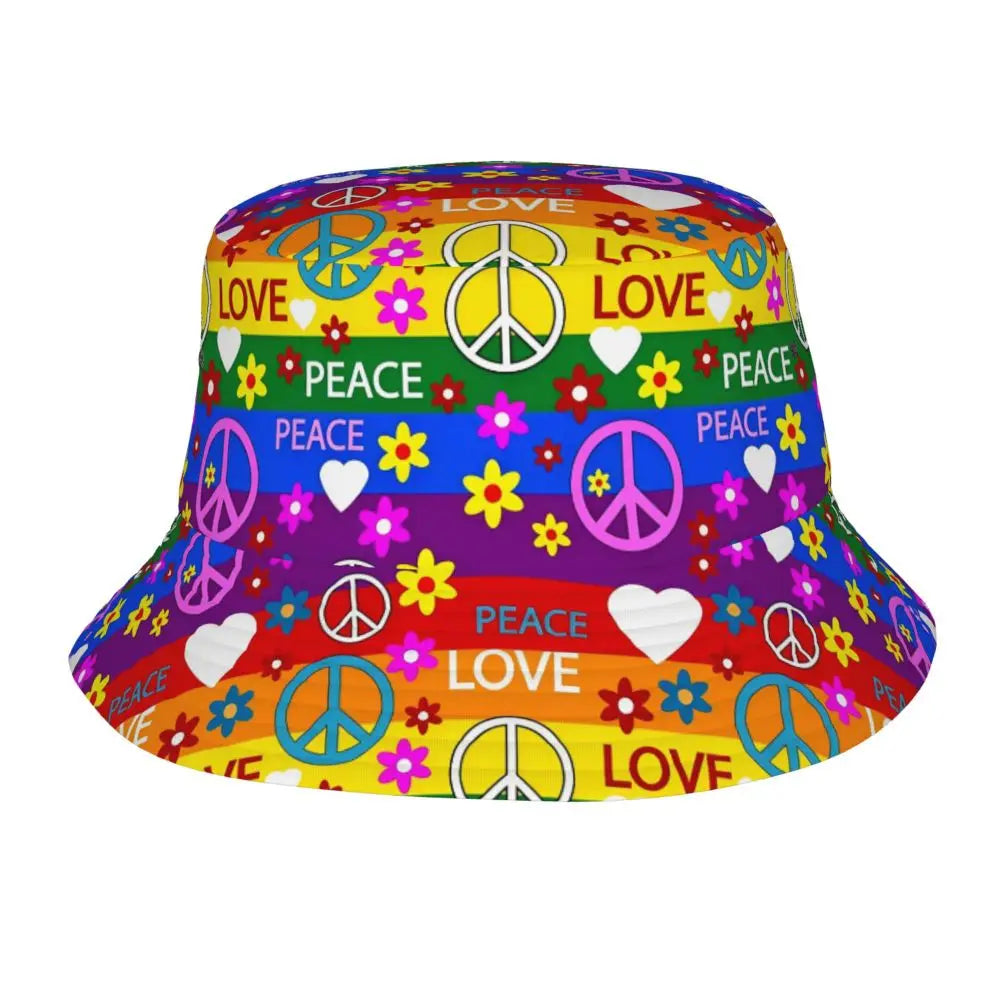 Gettuti Peace Floral Love Bucket Hat